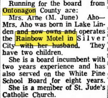 Rainbow Lodging (Rainbow Motel & Cabins) - June 1971 Owner Runs For Board (newer photo)